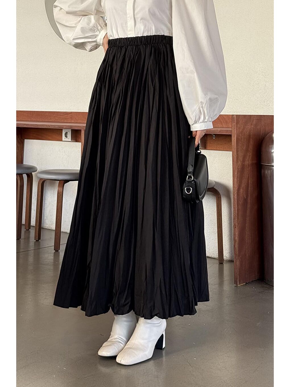 Kraşlı Tesettür Etek Siyah-3