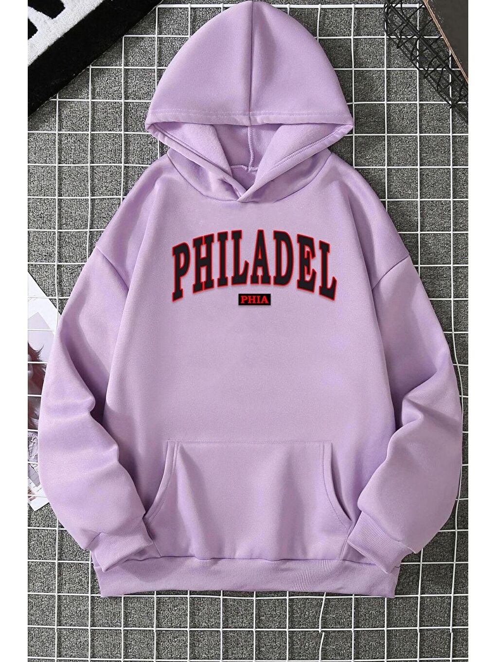 uyguntarz Lila Unisex Philadelphia Baskılı Sweatshirt