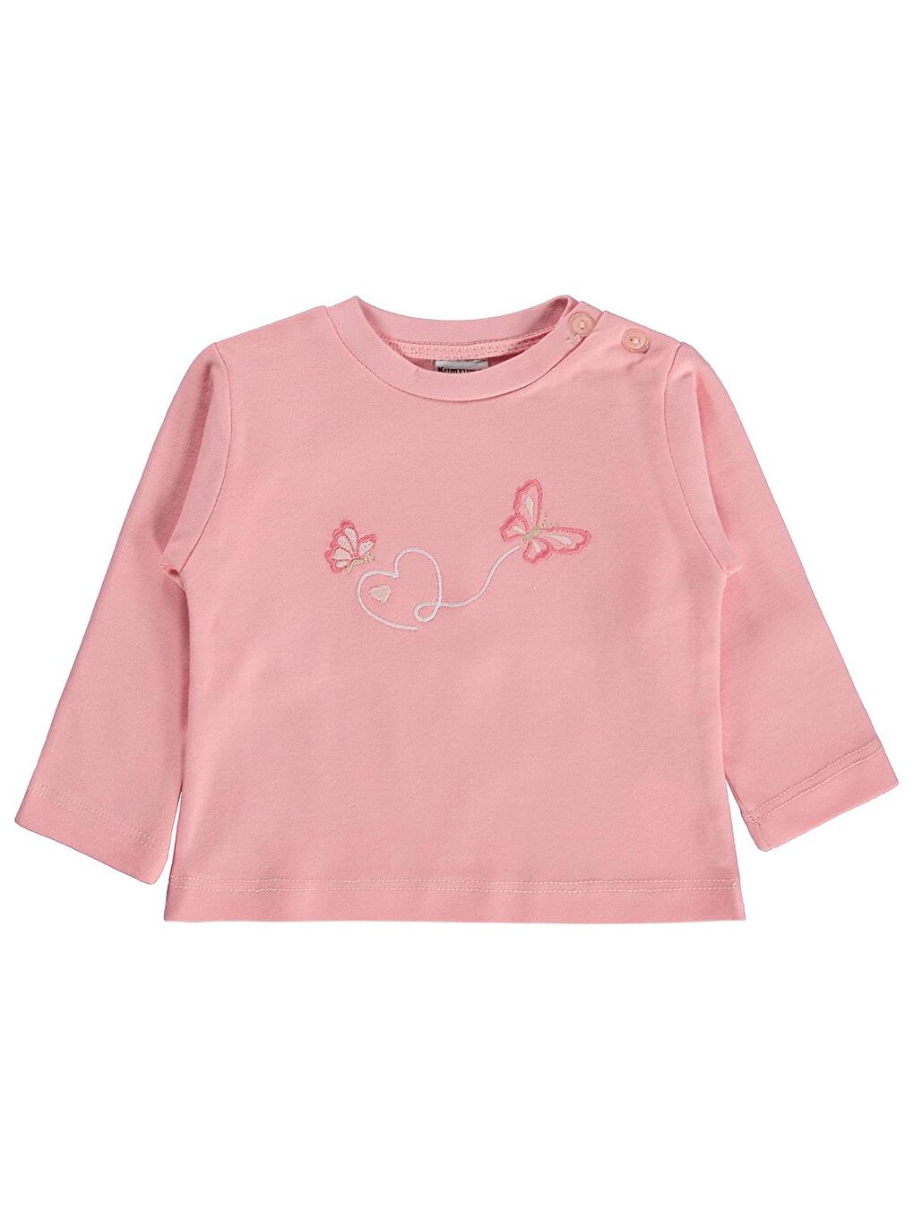 Lüks Kelebek Nakışlı 3 lü Hırkalı 6-18 Ay Takım - Ekru 6-9 Ay-3