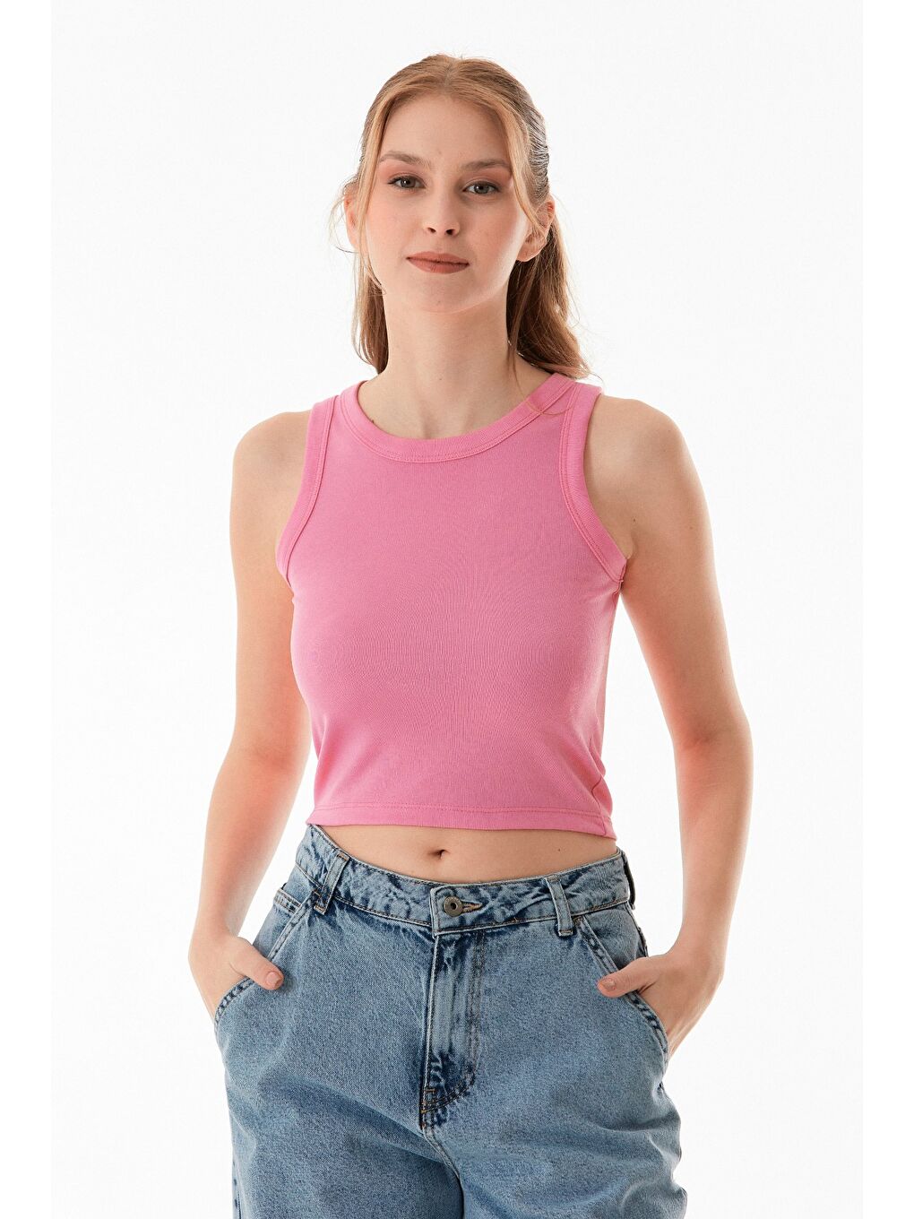 Pembe Basic Halter Yaka Body