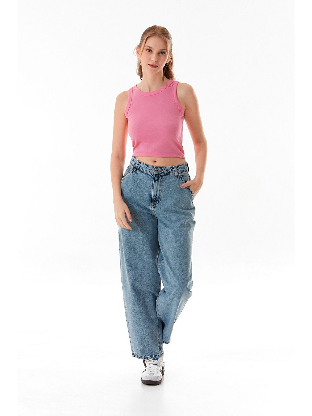 Pembe Basic Halter Yaka Body-1