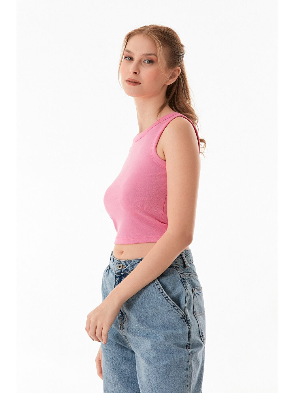 Pembe Basic Halter Yaka Body-2