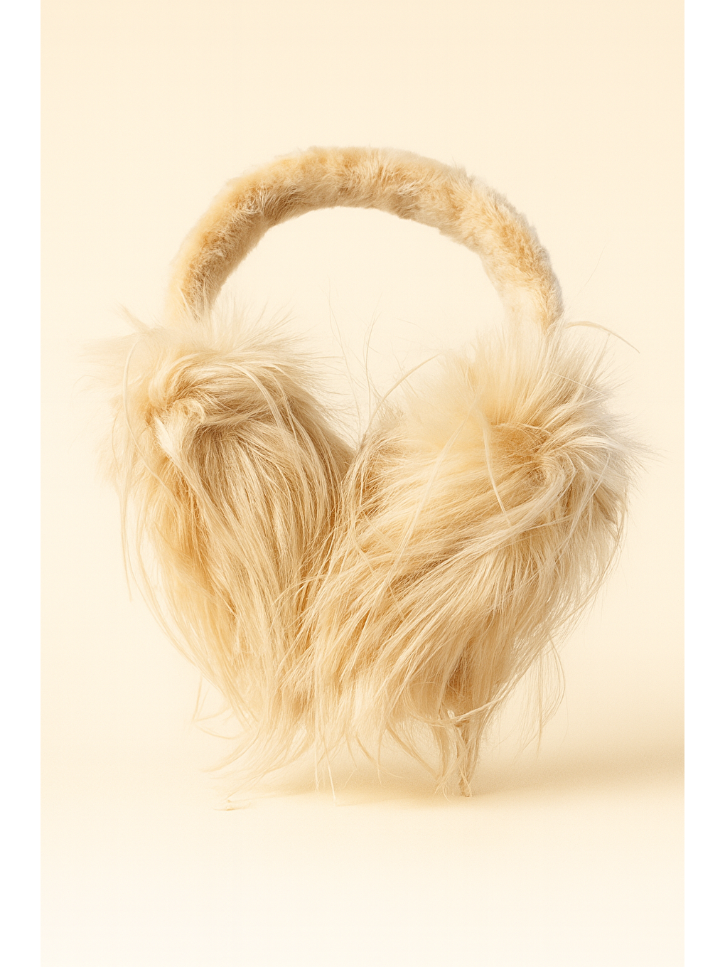 Bej Çocuk Kulağı Tüylü Kulaklık