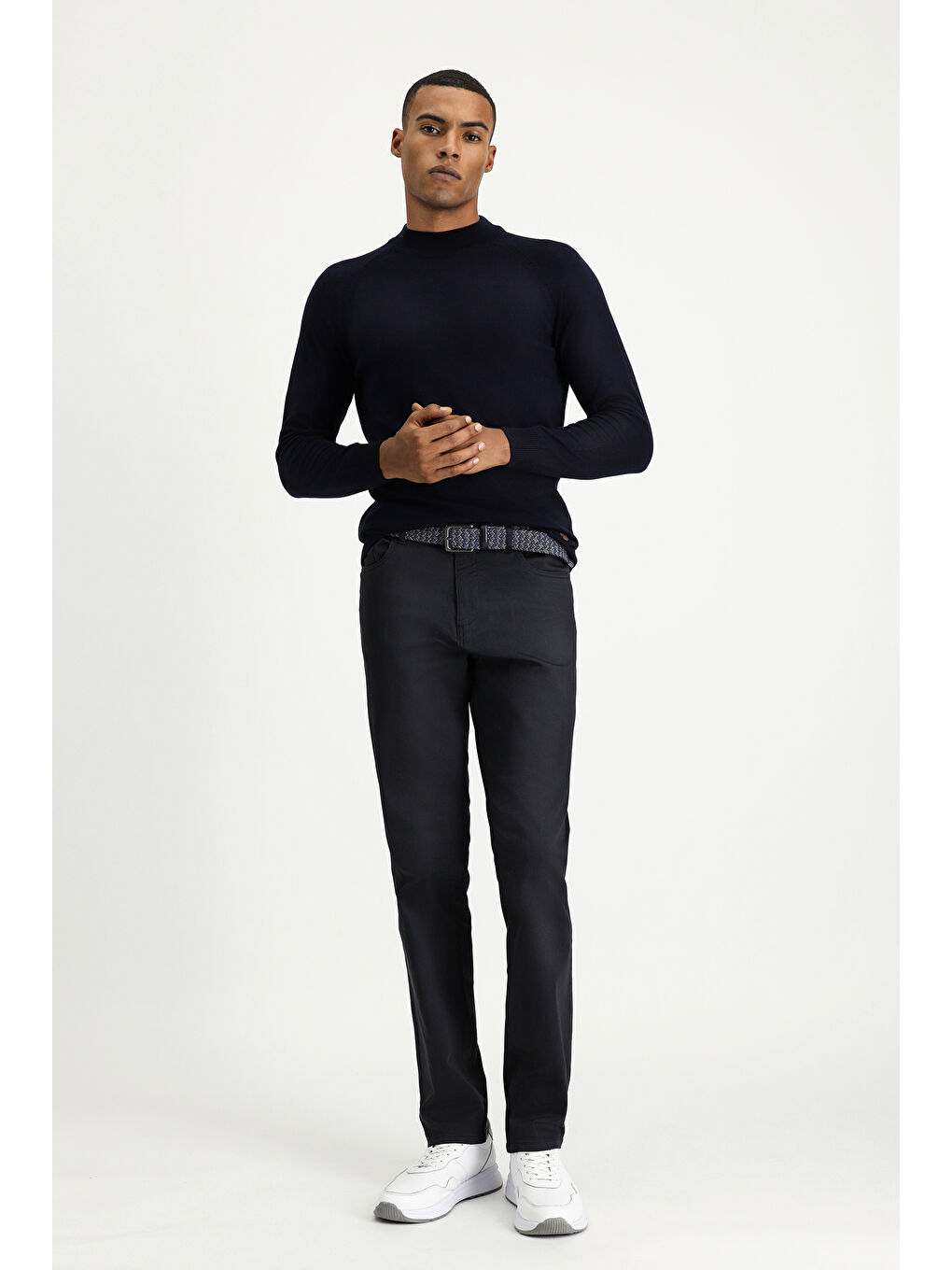 Antrasit Slim Fit Dar Kesim Elastanlı Kanvas / Chino Pantolon-1