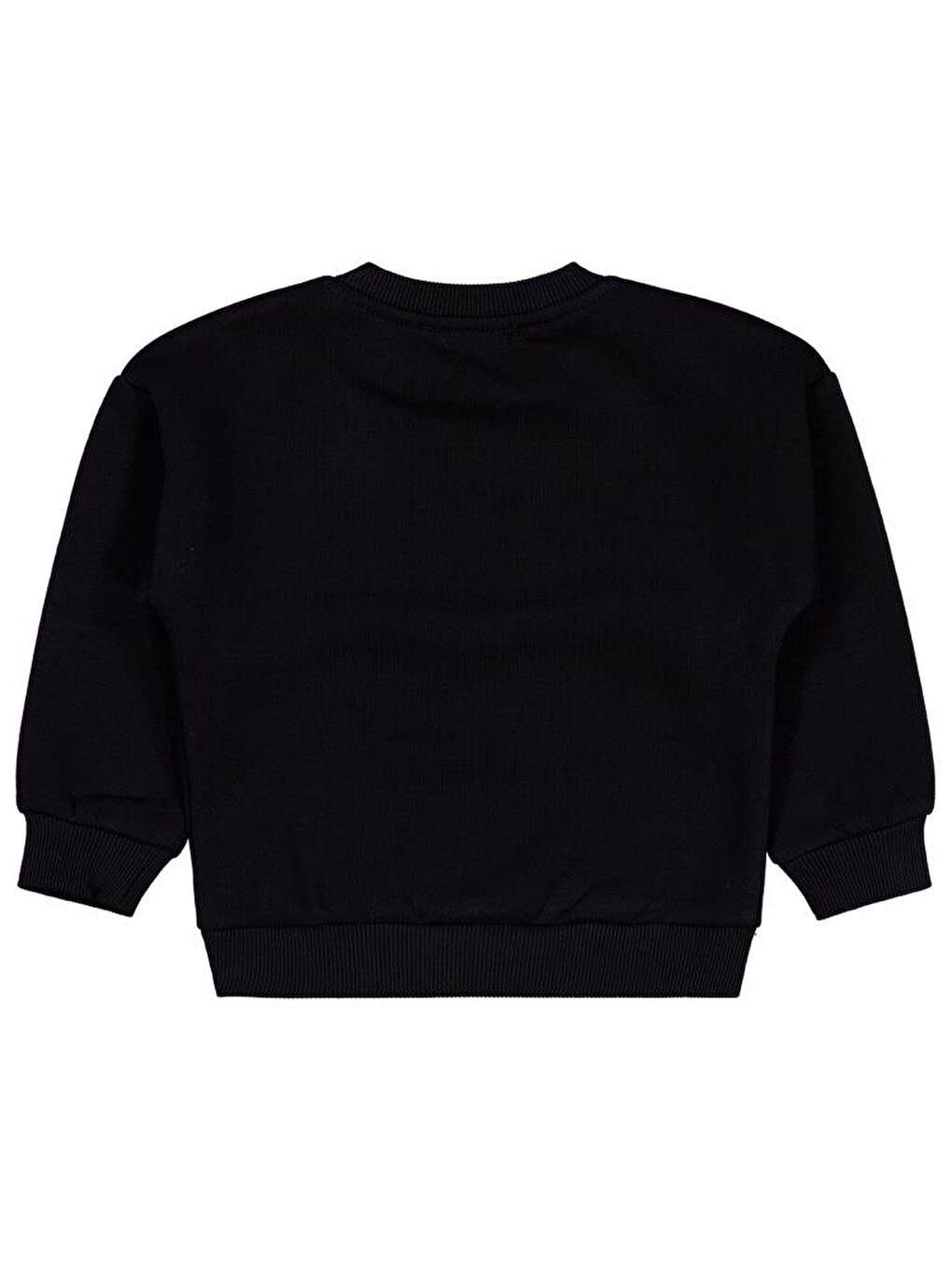 Siyah Girls Pullu Kalp Nakışlı 2-5 Yaş Sweatshirt-1