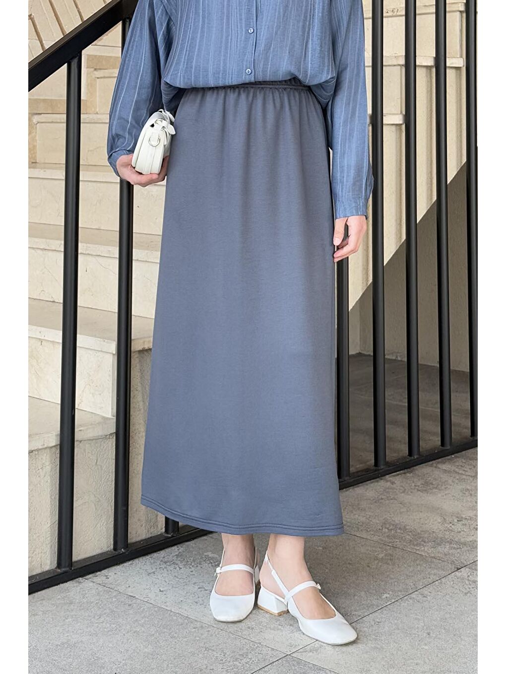 Krsital Tesettür Etek Antrasit-1