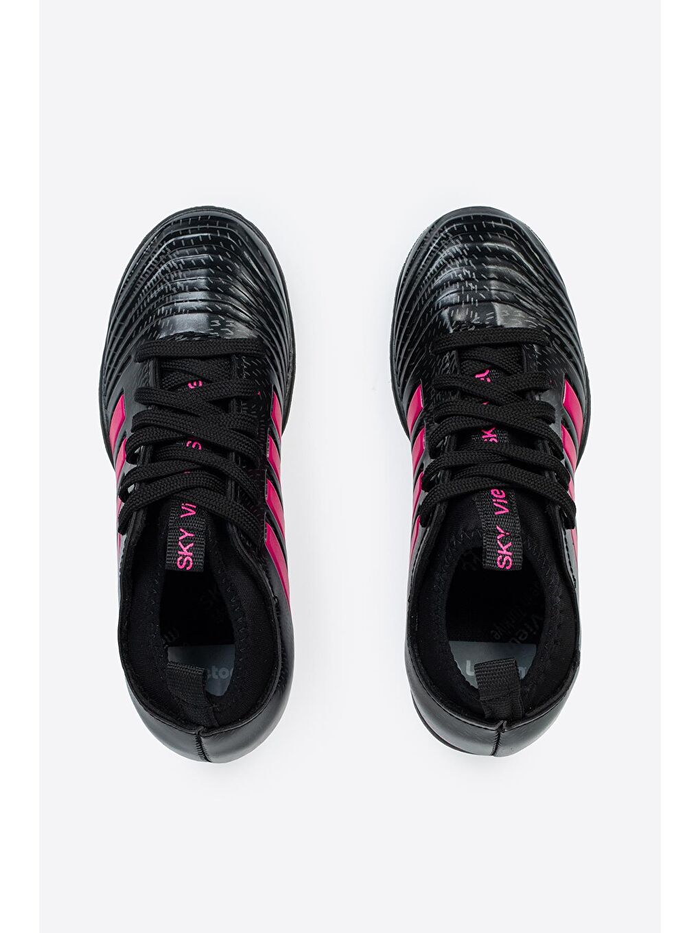 Pembe Yuvarlak Burunlu Bağcıklı Cırt Cırtlı Erkek Çocuk Krampon Ayakkabı