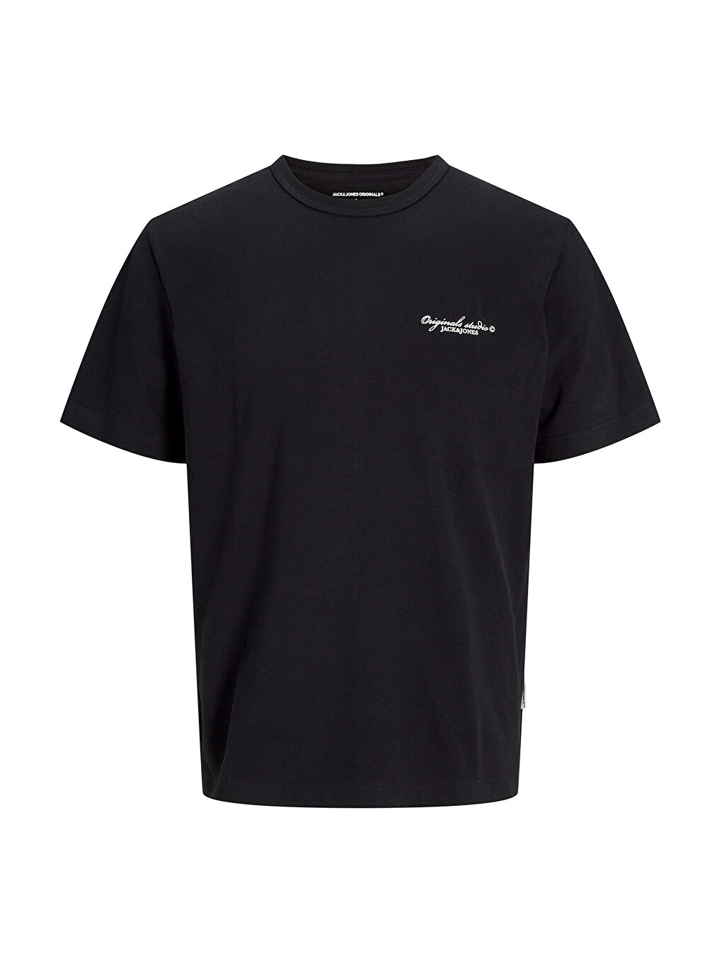 Boston Chest Branding Erkek Siyah Yuvarlak Yaka Tişört