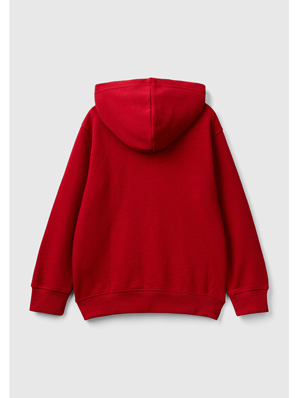 United Colors Of Benetton Kırmızı Erkek Çocuk Kırmızı Önü Logo İşlemeli Fermuarlı ve Kapüşonlu Sweatshirt - 1