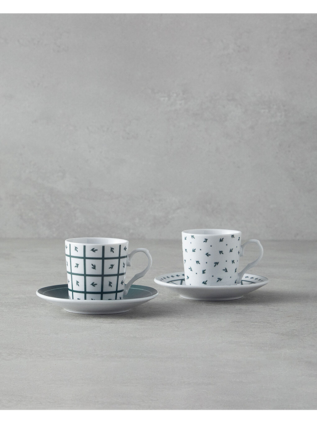 Mika Porselen Kahve Fincan Takımı 4 Parça 2 Kişilik Yeşil