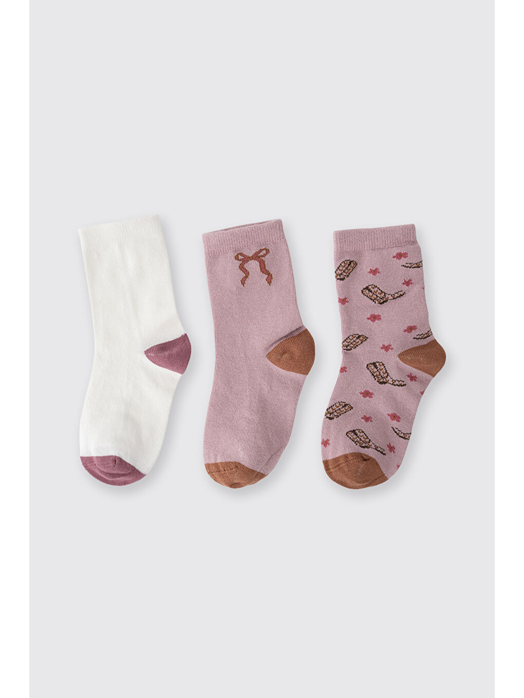 Karışık Kız Çocuk 3'lü Soket Çorap