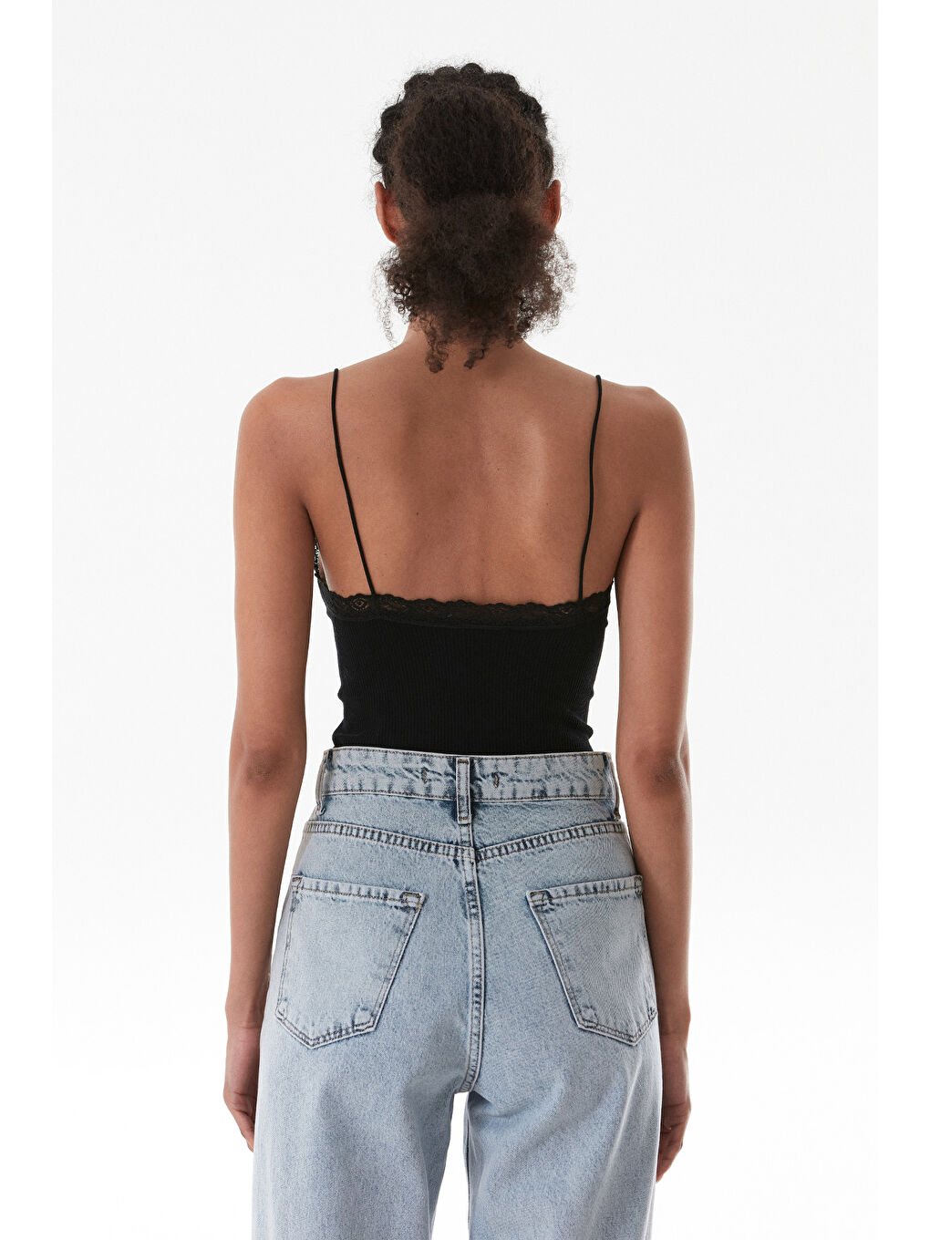 Siyah Fitilli Dantelli Kurdele Detaylı Çıtçıtlı Body-3