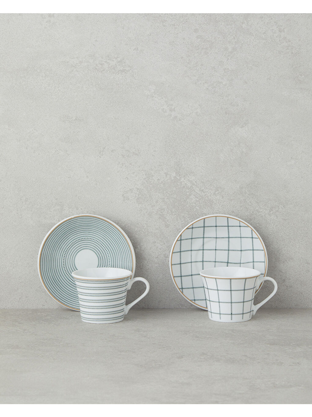 Ashley Porselen Kahve Fincan Takımı 4 Parça 2 Kişilik Yeşil-1