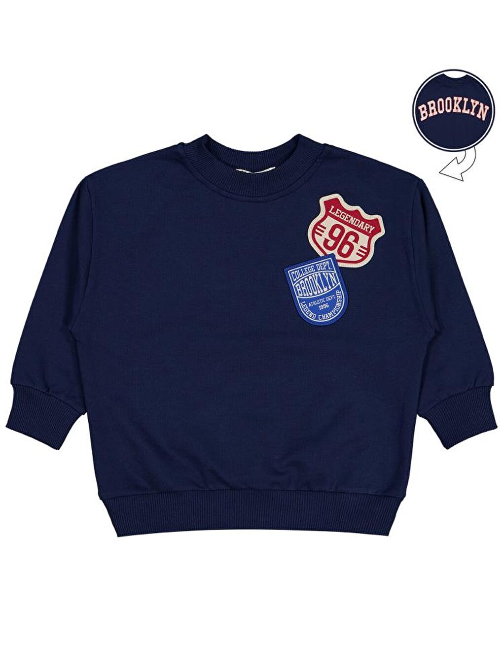 Lacivert Boys Brooklyn Baskılı 2-5 Yaş Sweatshirt