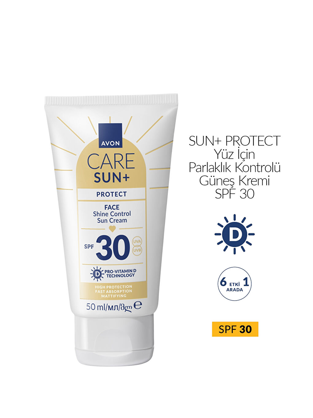 SUN+ PROTECT Yüz İçin Parlaklık Kontrolü Güneş Kremi SPF 30 50ml-1