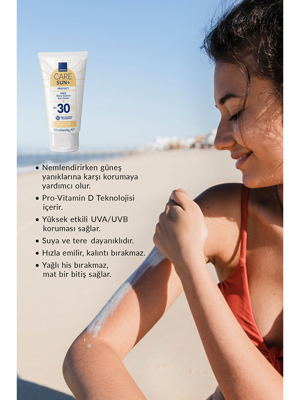 SUN+ PROTECT Yüz İçin Parlaklık Kontrolü Güneş Kremi SPF 30 50ml-2