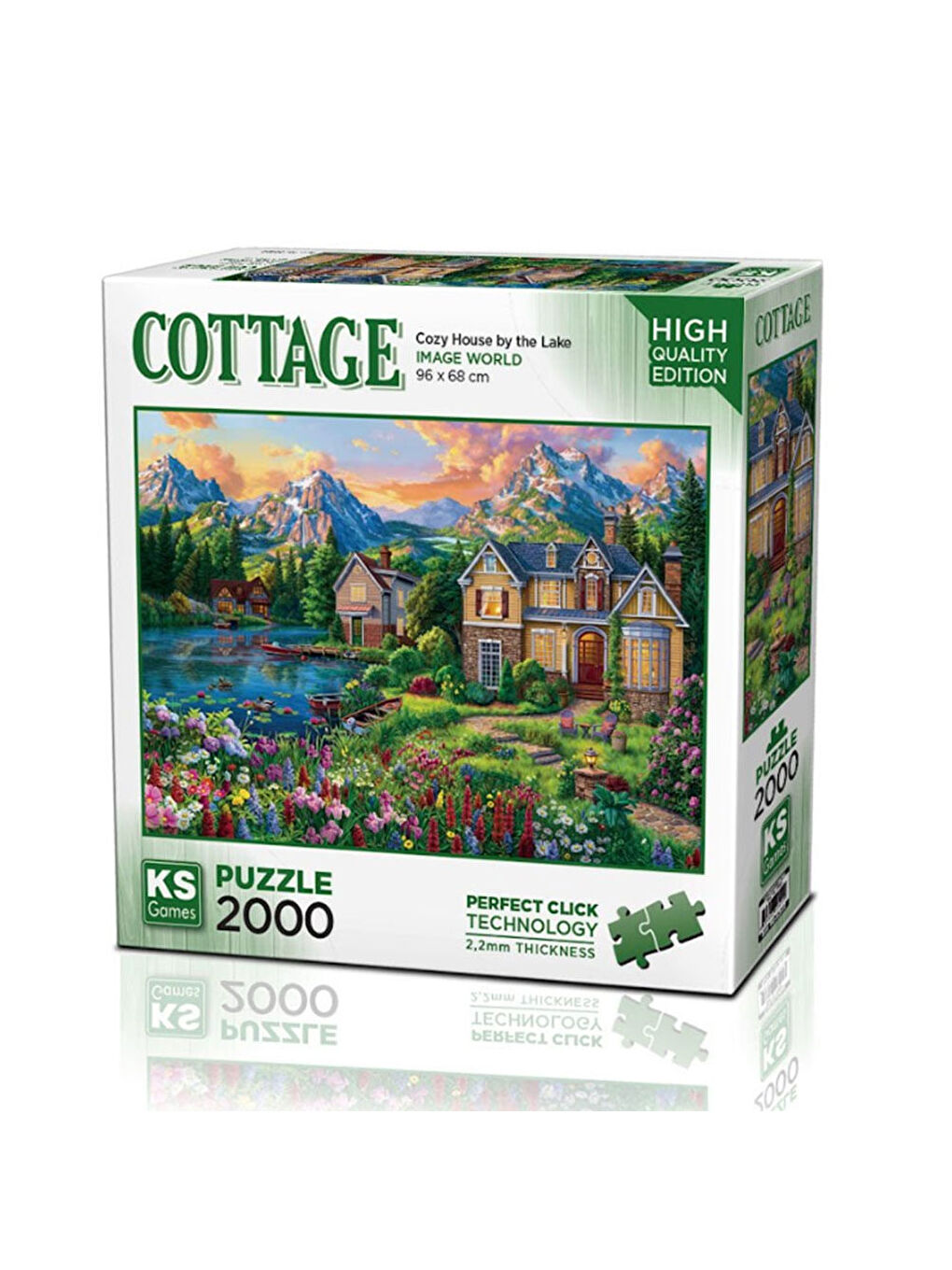 KS GAMES Renksiz Puzzle 2000 Parça Cozy House by the Lake 22522