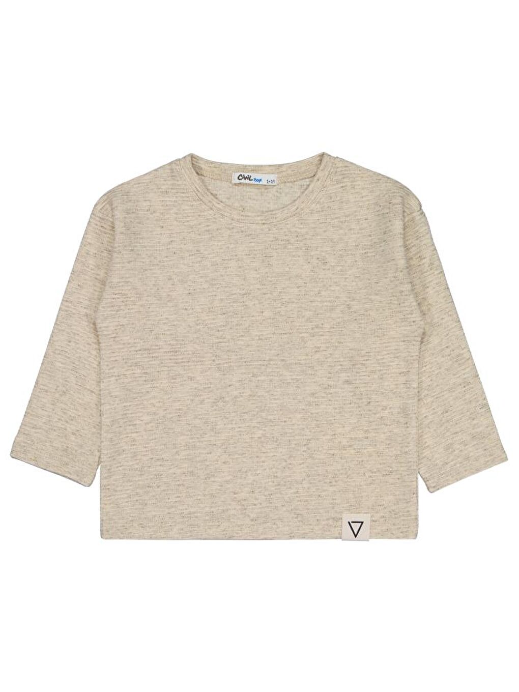 Bej Boys Kendinden Çizgili 2-5 Yaş Sweatshirt