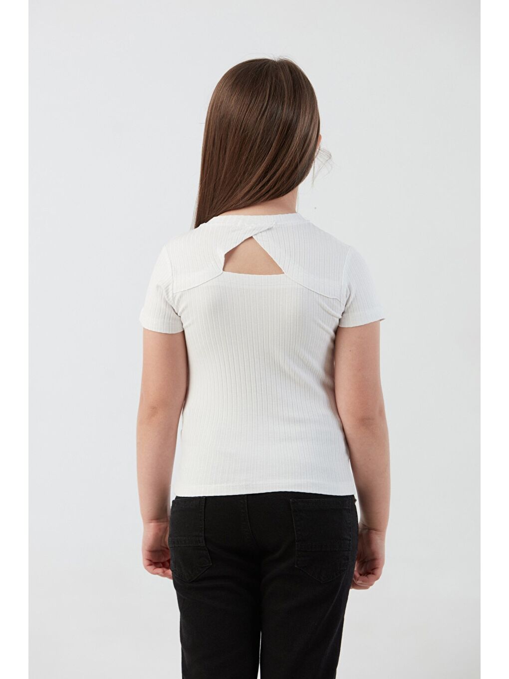 Beyaz Fitilli Girl Power Baskılı Kız Çocuk Bluz-3