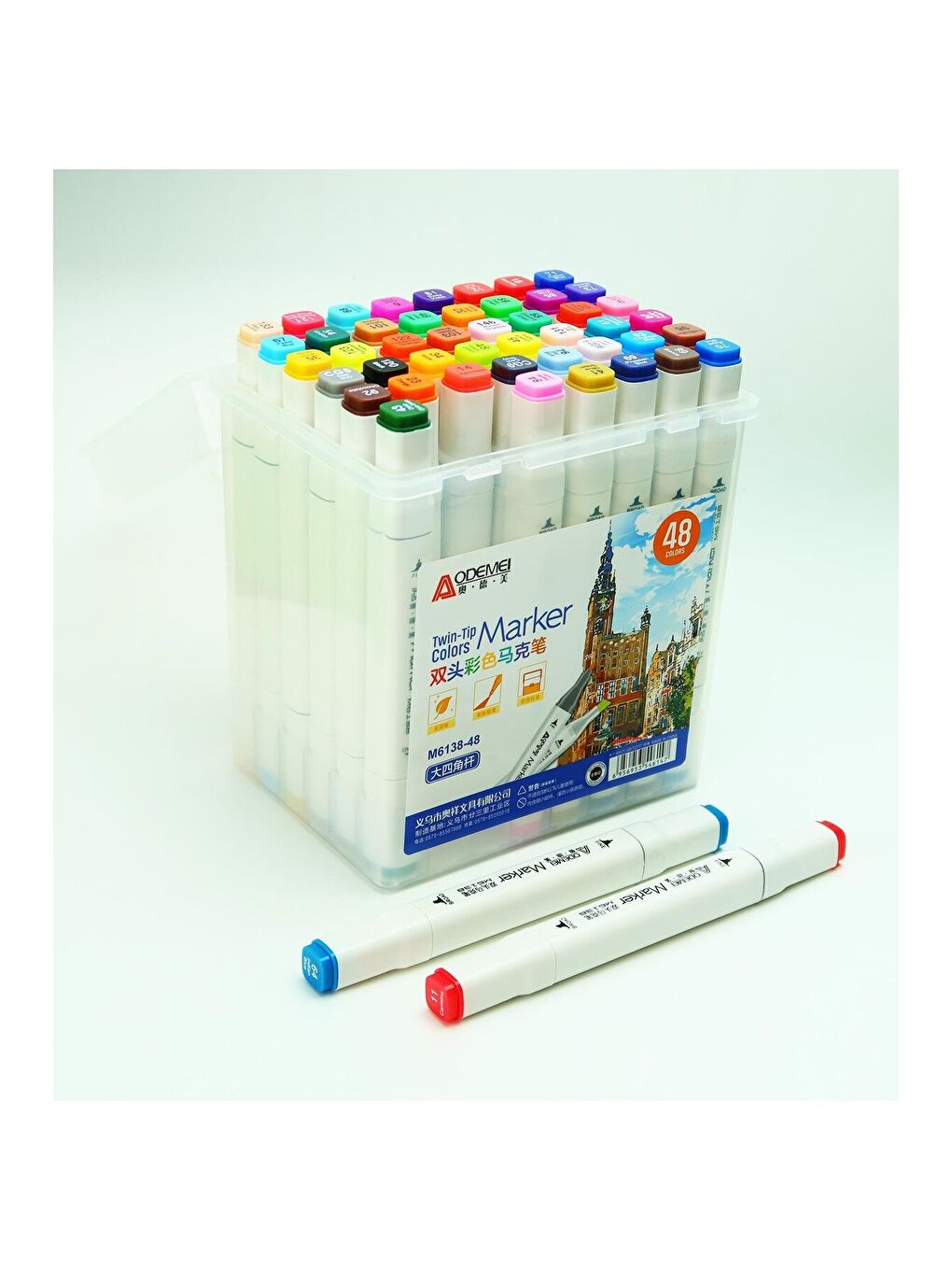 Bam Çift Taraflı 48'lı Marker Kalem Seti – Taşıma Kutulu-2