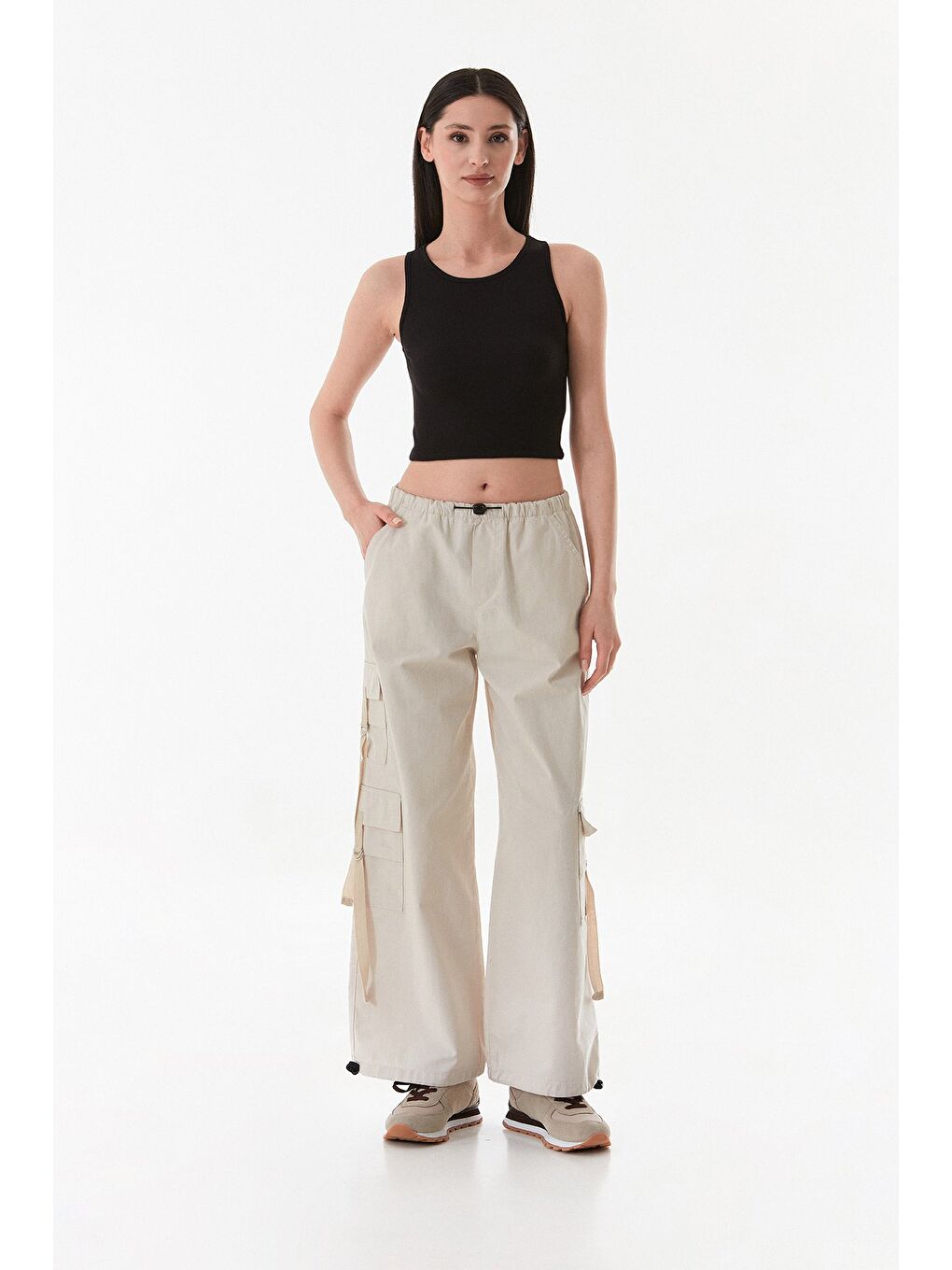 Siyah Basic Fitilli Halter Yaka Modal Body-1