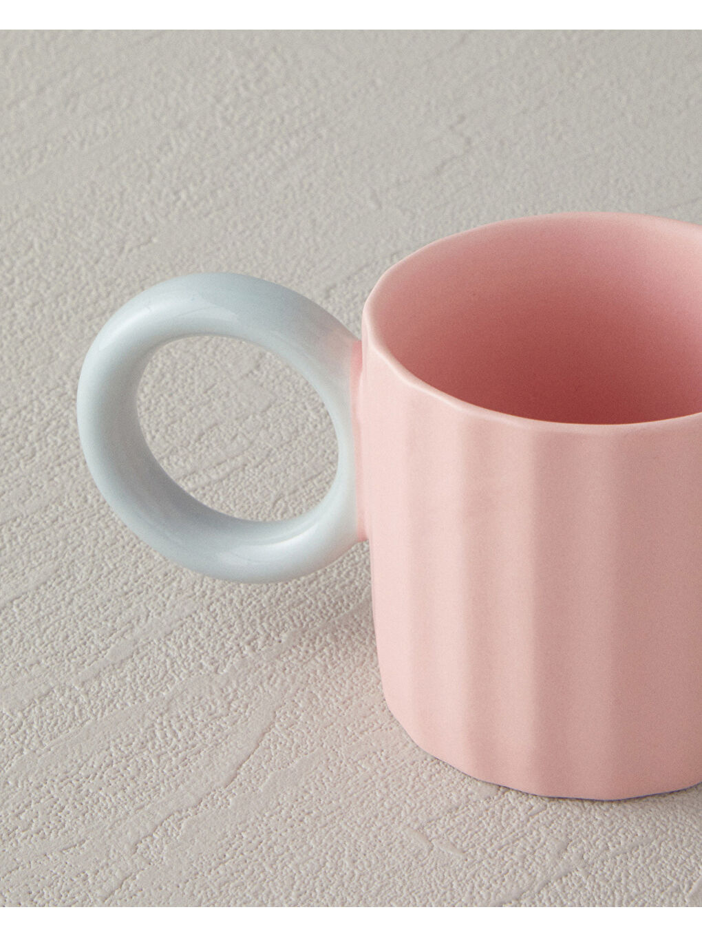 Angled New Bone China 2 Parça 2 Kişilik Kahve Fincan Takımı 90 ml Açık Pembe-2