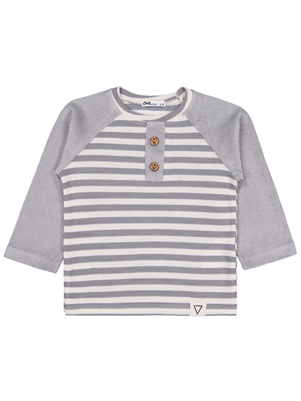 Gri Boys Süs Patlı 2-5 Yaş Sweatshirt