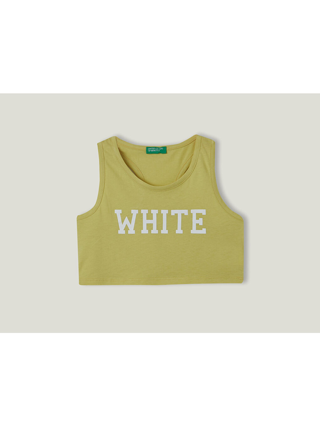 United Colors Of Benetton Kız Çocuk Açık Yeşil Renk Yazılı Crop Atlet