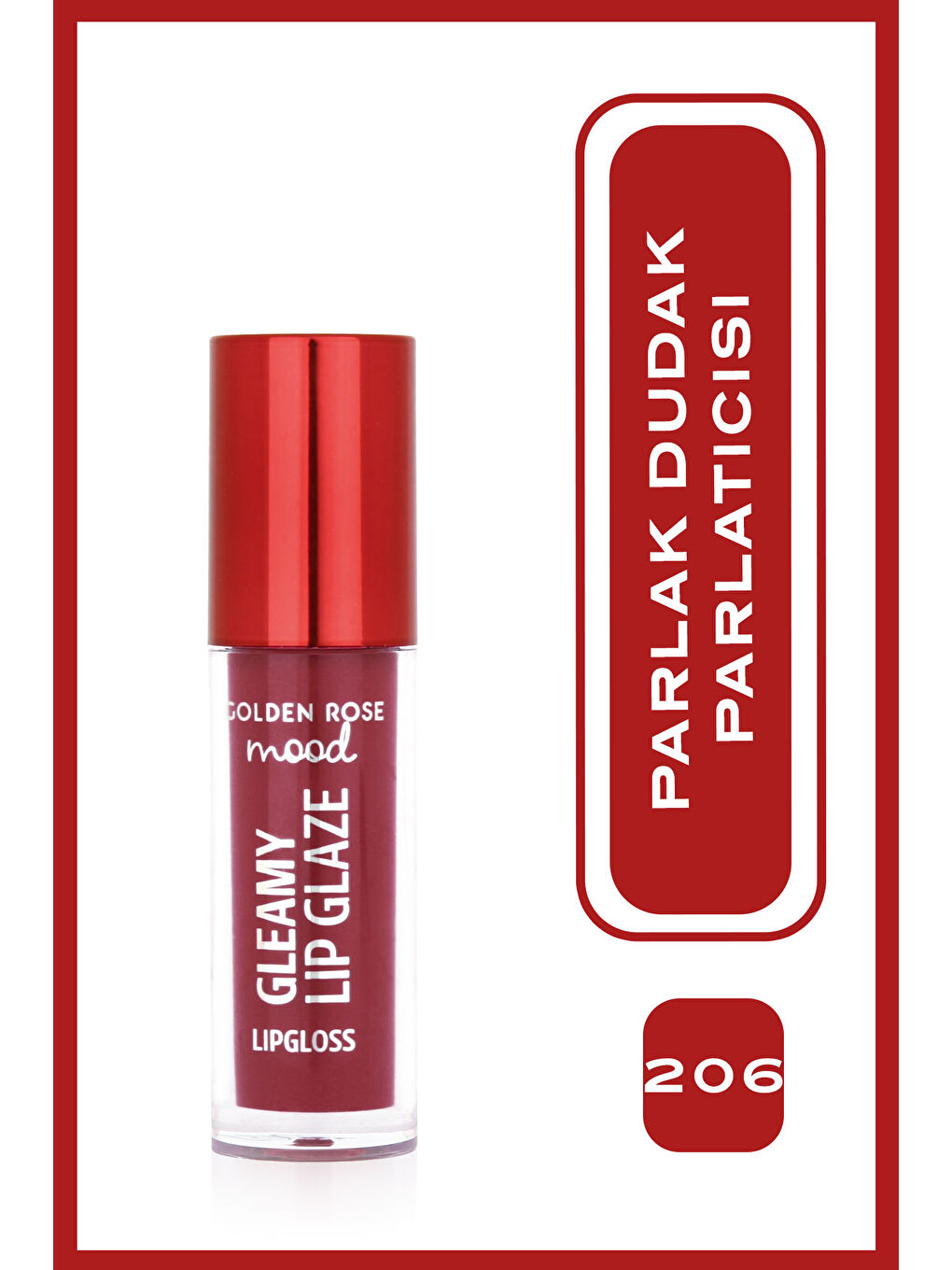Mood Gleamy Lip Glaze Dudak Parlatıcısı No:206 Plum Glaze