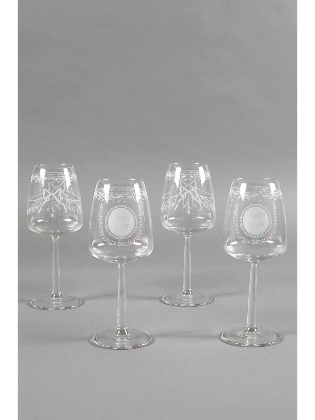 Renksiz C'est La Vie 4'lü Su Kadehi Seti 430 cc-3