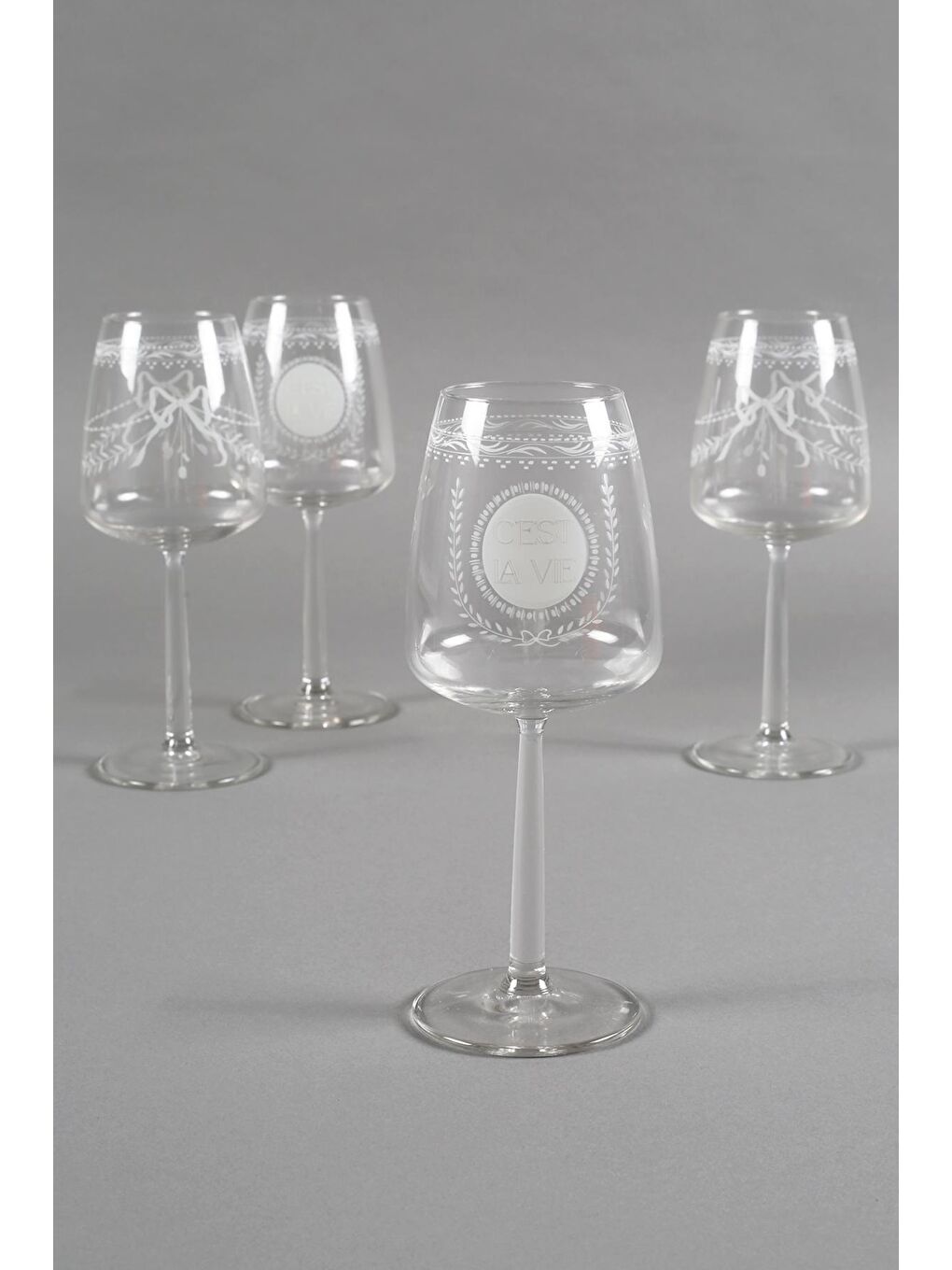 Renksiz C'est La Vie 4'lü Su Kadehi Seti 430 cc-4