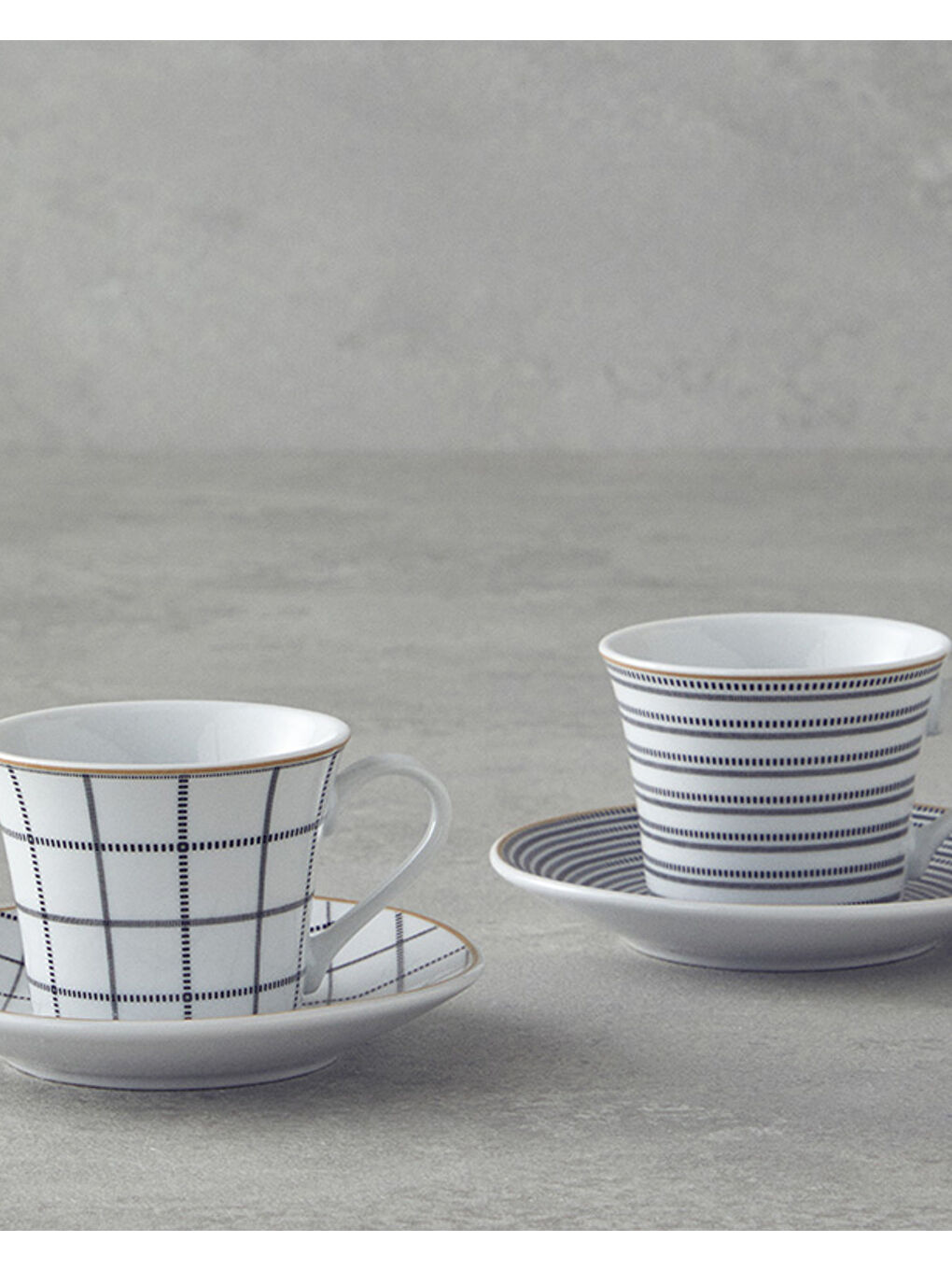 Ashley Porselen Kahve Fincan Takımı 4 Parça 2 Kişilik Siyah-2