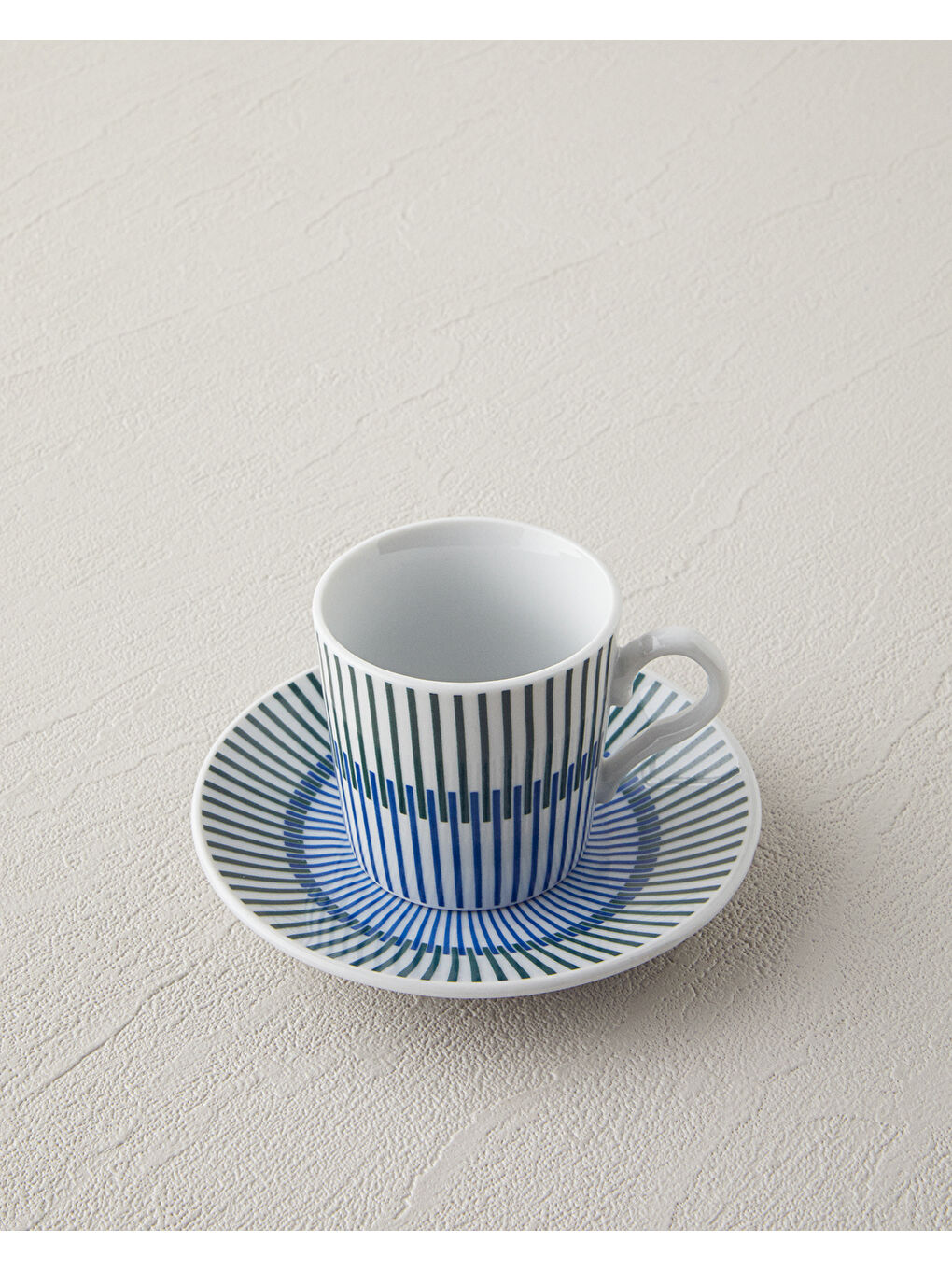 Edwin Porselen 4 Parça 2 Kişilik Kahve Fincan Takımı Mavi-Yeşil-2