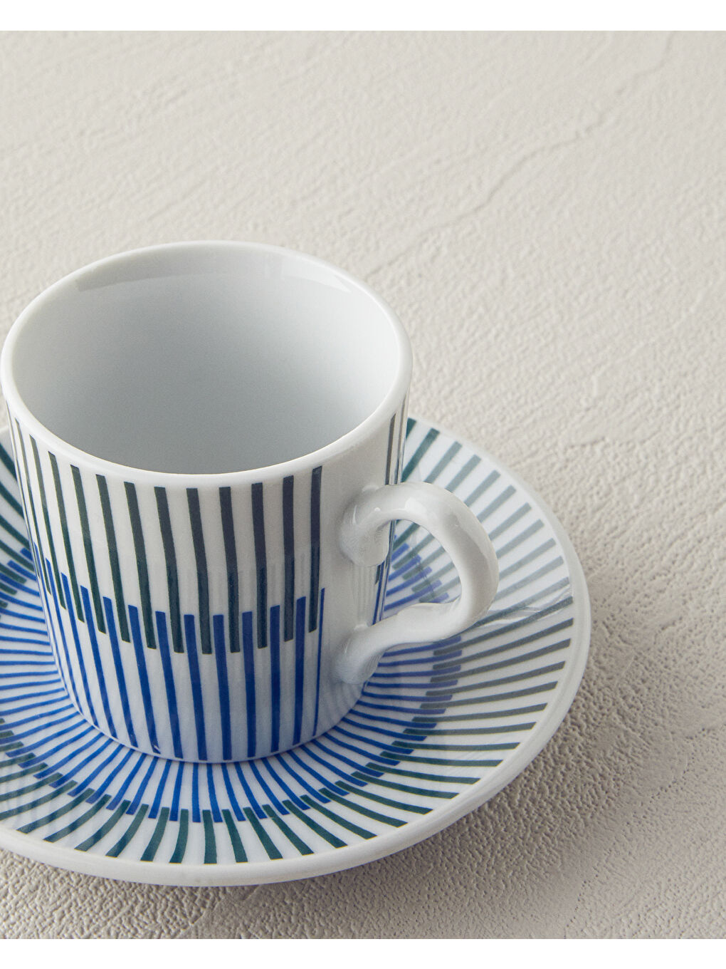 Edwin Porselen 4 Parça 2 Kişilik Kahve Fincan Takımı Mavi-Yeşil-3