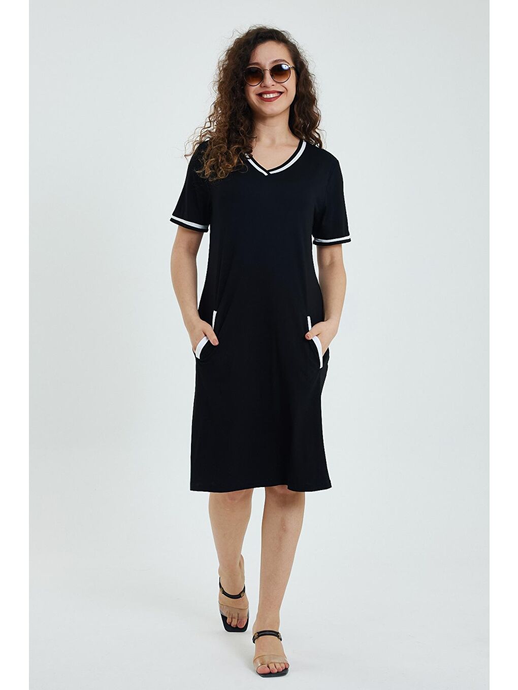 Siyah Kadın Panye Elbise-4