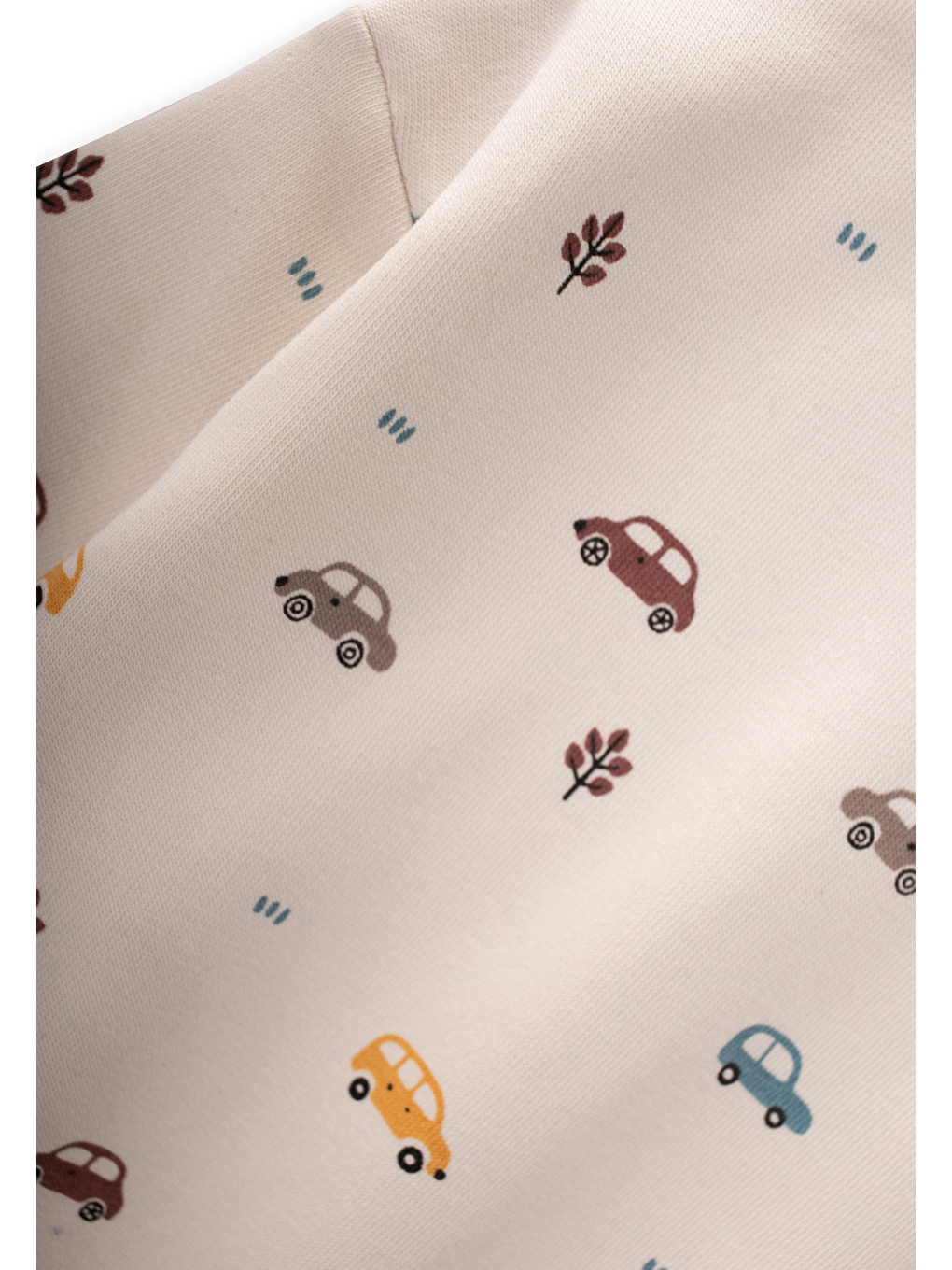 Araba Baskılı Sweatshirt Takım 1-5 Yaş Bej-2