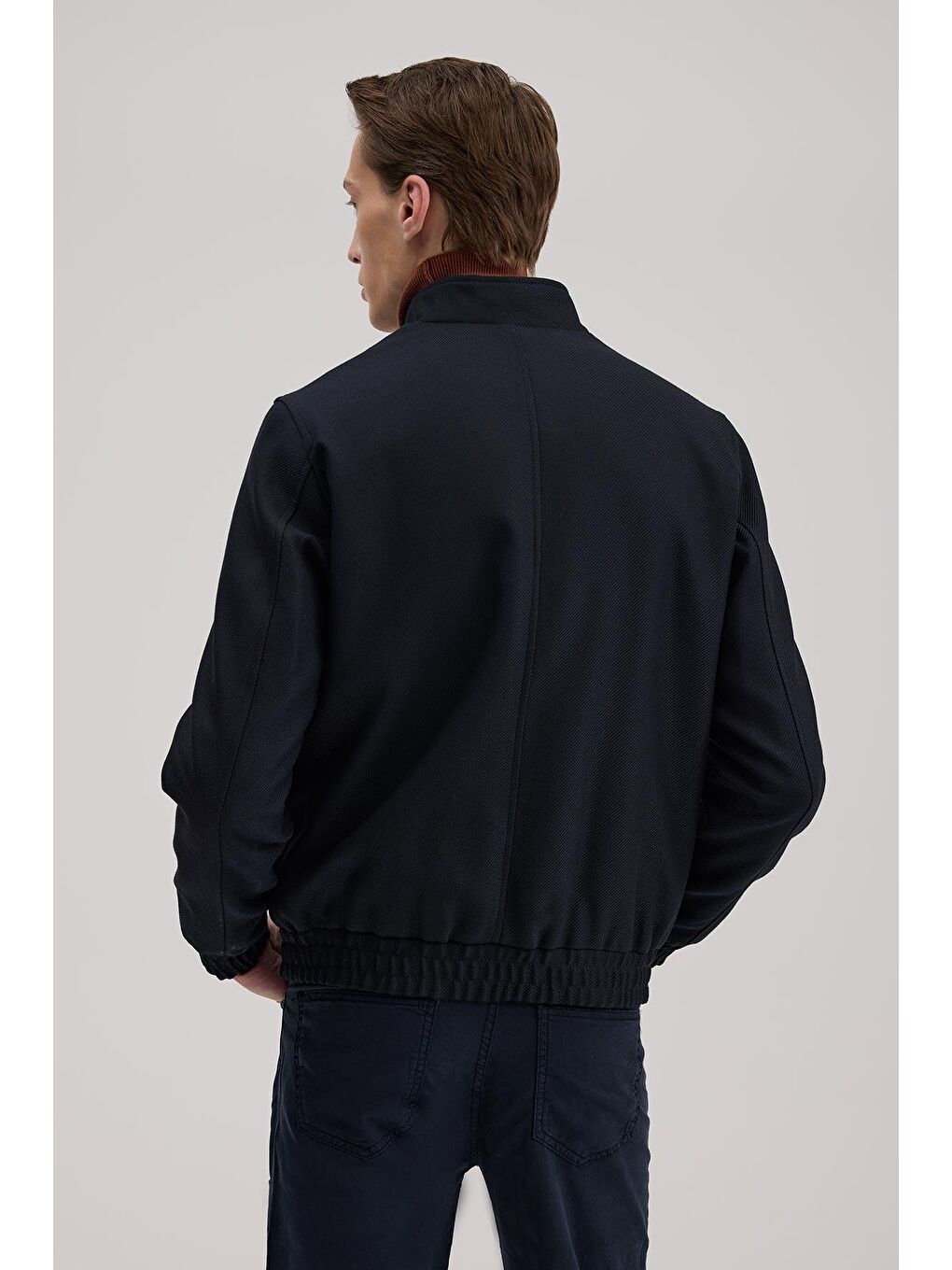 Lacivert Slim Fit Mono Yaka Cepli Ceket Görünümlü Mont-3