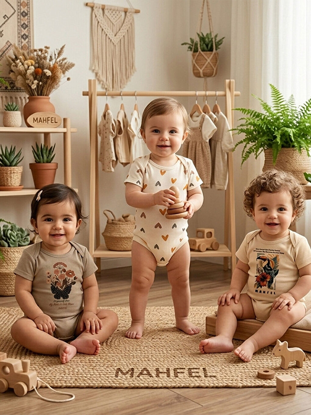 Lila 3'Lü %100 Pamuklu Organik Baskılı Kısa Kollu Çıtçıtlı Bebek Body Zıbın 866-816-1