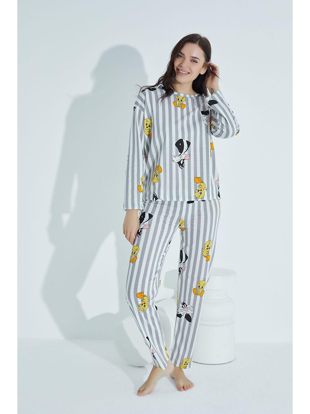 Beyaz Pijama Takım 800 -3-1