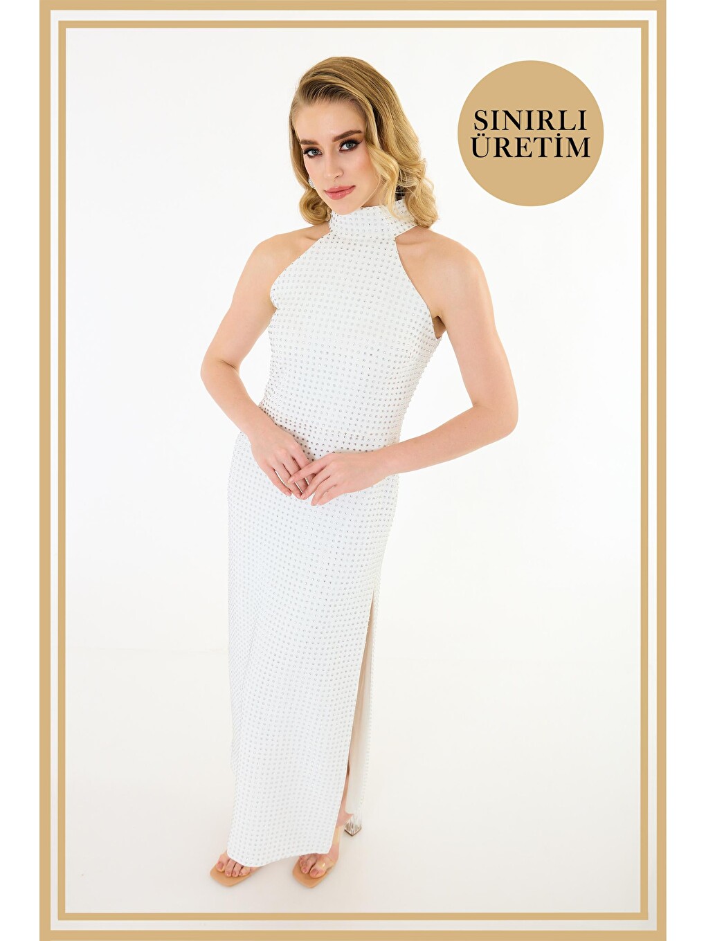 Limited Edition | Lily Beyaz Uzun Elbise-2