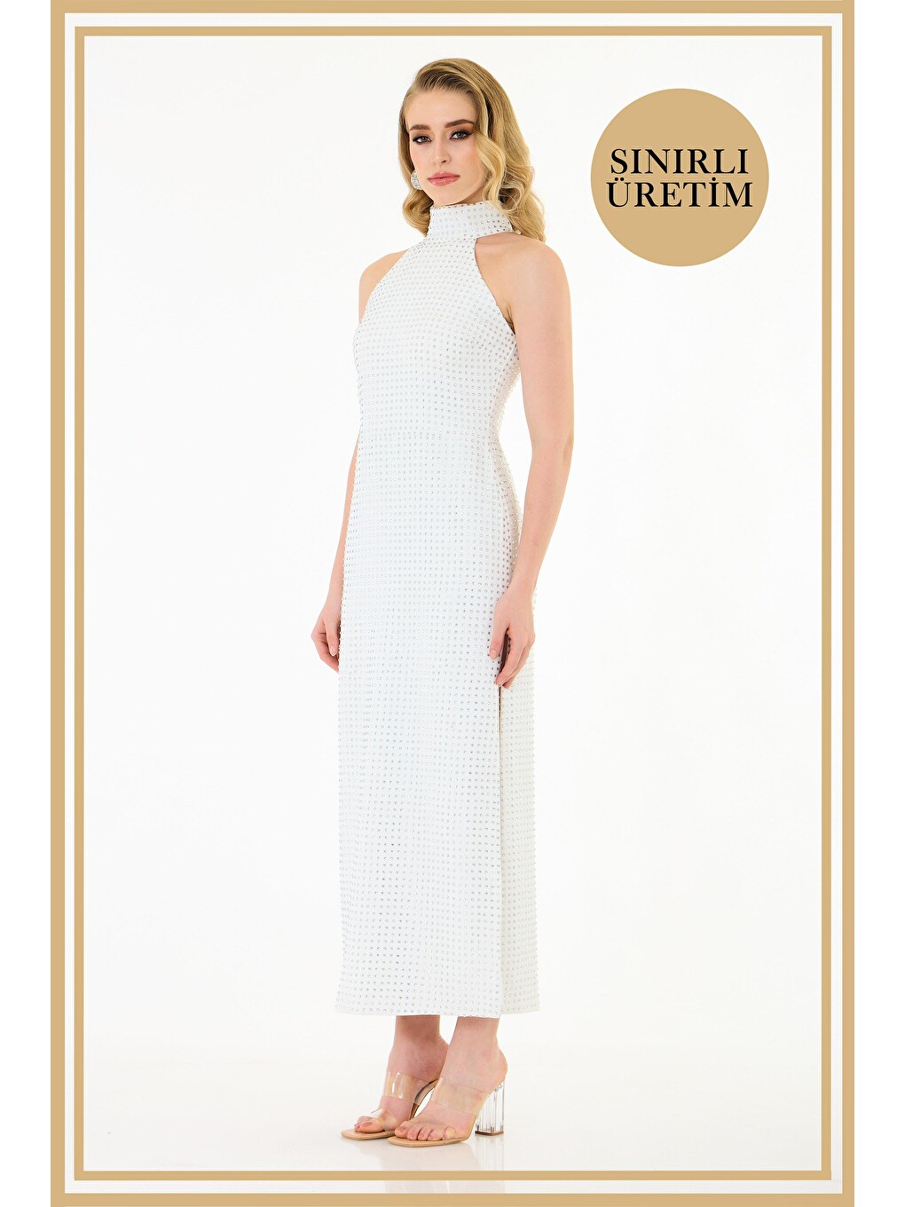 Limited Edition | Lily Beyaz Uzun Elbise-3