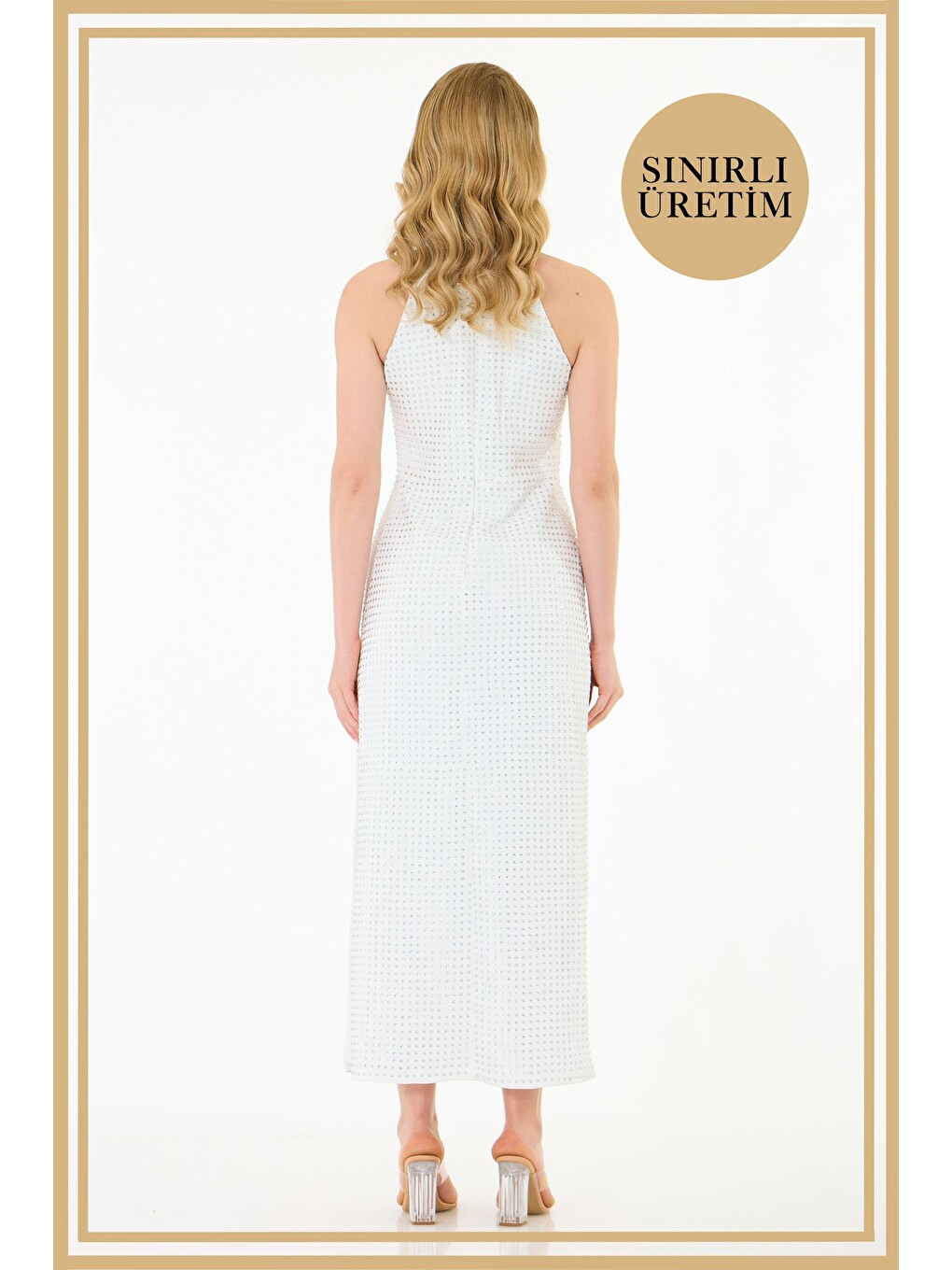 Limited Edition | Lily Beyaz Uzun Elbise-4