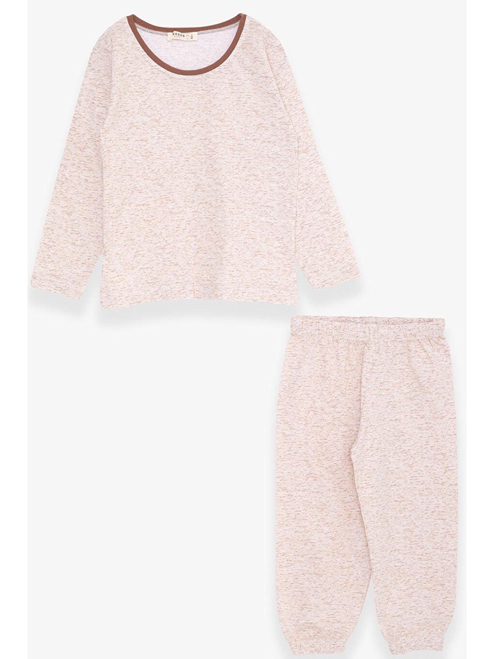 Kız Bebek Pijama Takımı Desenli Bej Melanj (9 Ay-1 Yaş)