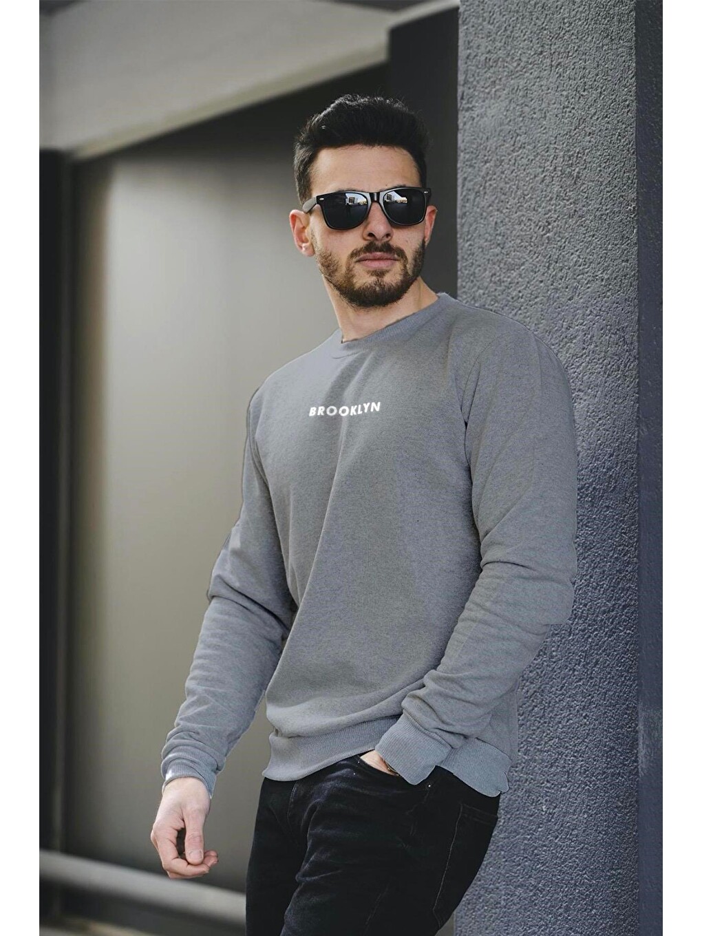 Antrasit Lgg Brooklyn Comfort Pamuklu Erkek Sweatshirt