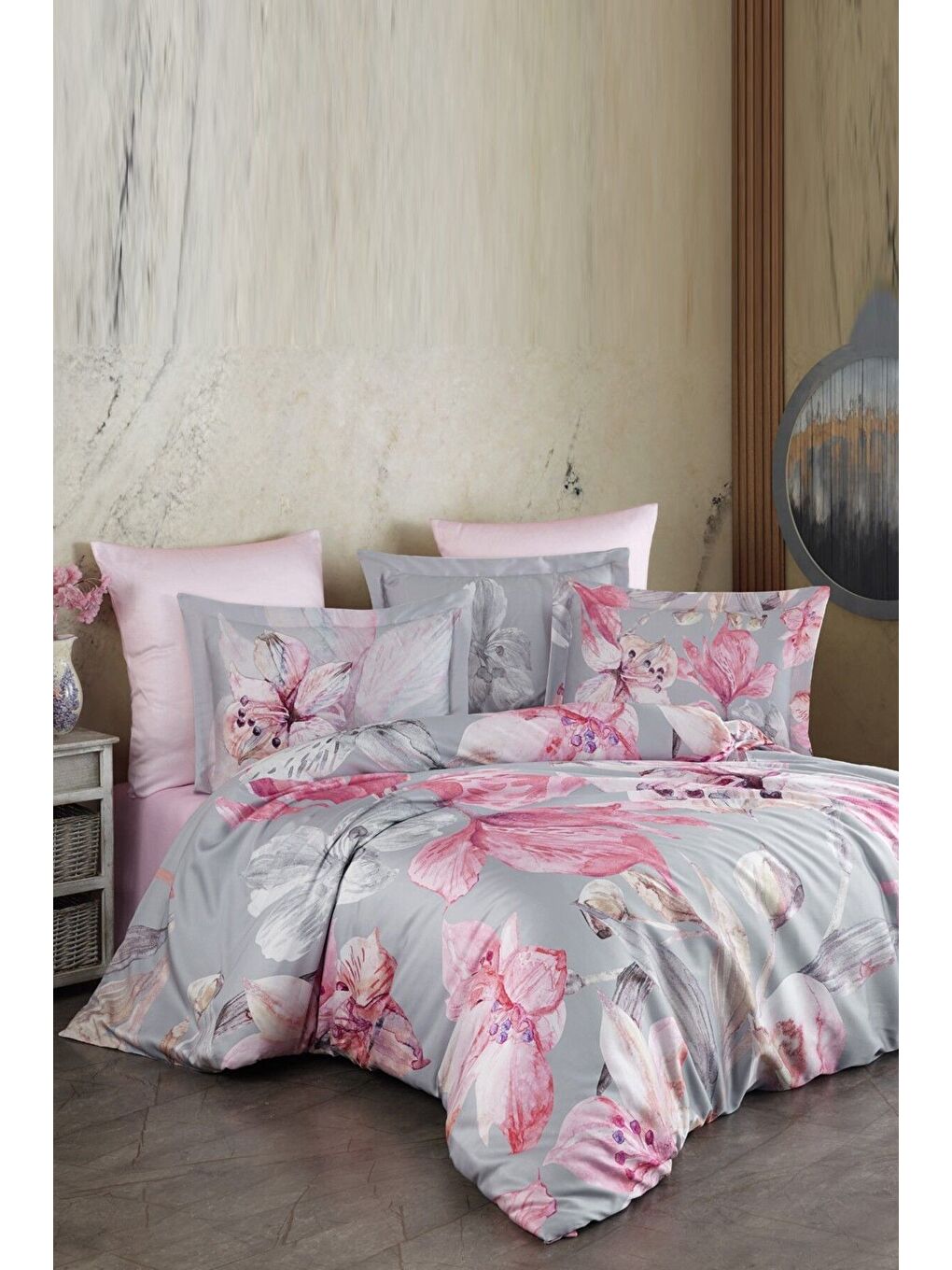 Karışık Lyocell Tek Kişilik Nevresim Takımı Lılya