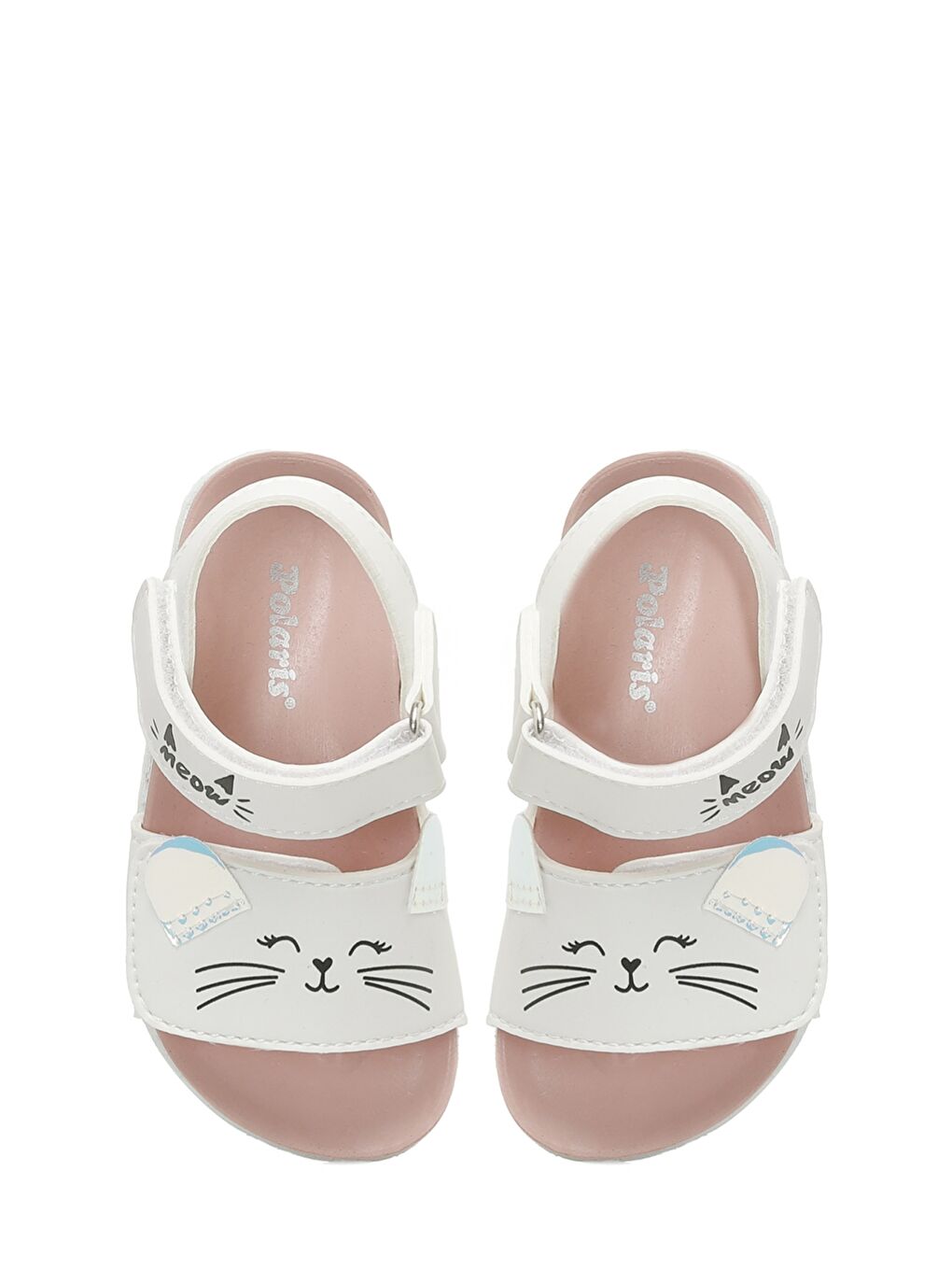 Beyaz CADDY.B5FX Kedi Baskılı Kız Çocuk Sandalet-3