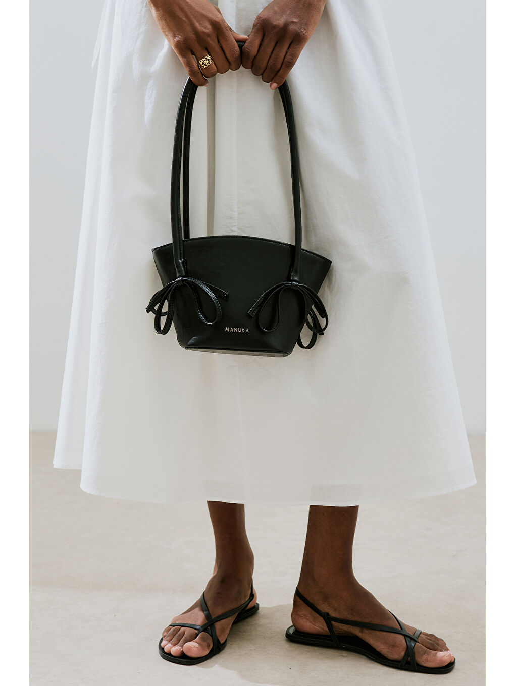 Siyah Sandy Fiyonklu Mini Çanta Black Truffle-2