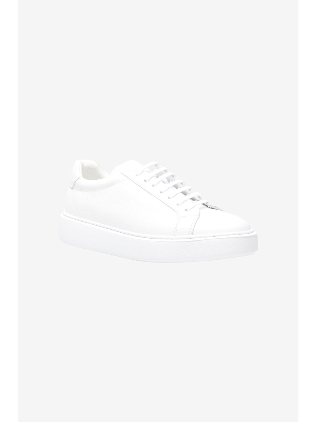 Erkek Beyaz %100 Deri Sneaker Ayakkabı-1