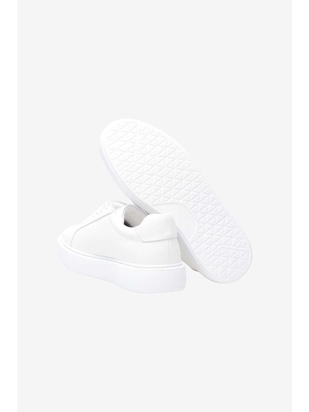 Erkek Beyaz %100 Deri Sneaker Ayakkabı-3