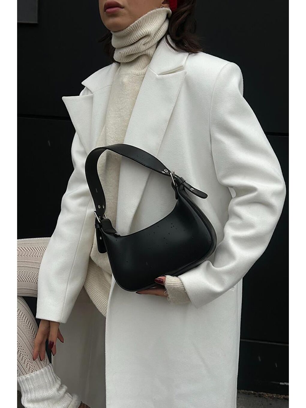 Muse Oval Baget Çanta Siyah-7